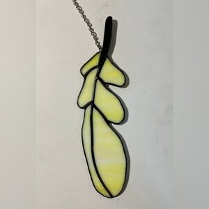 Yellow Stained Glass Feather Suncatcher